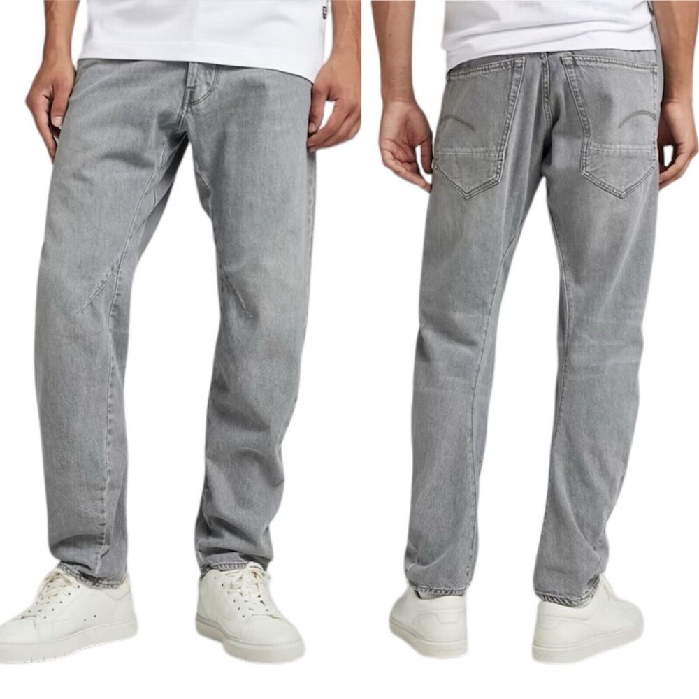 G-STAR RAW ARC 3D Slim Fit Button Fly Faded Grey Limestone Denim Jeans 30/32 New